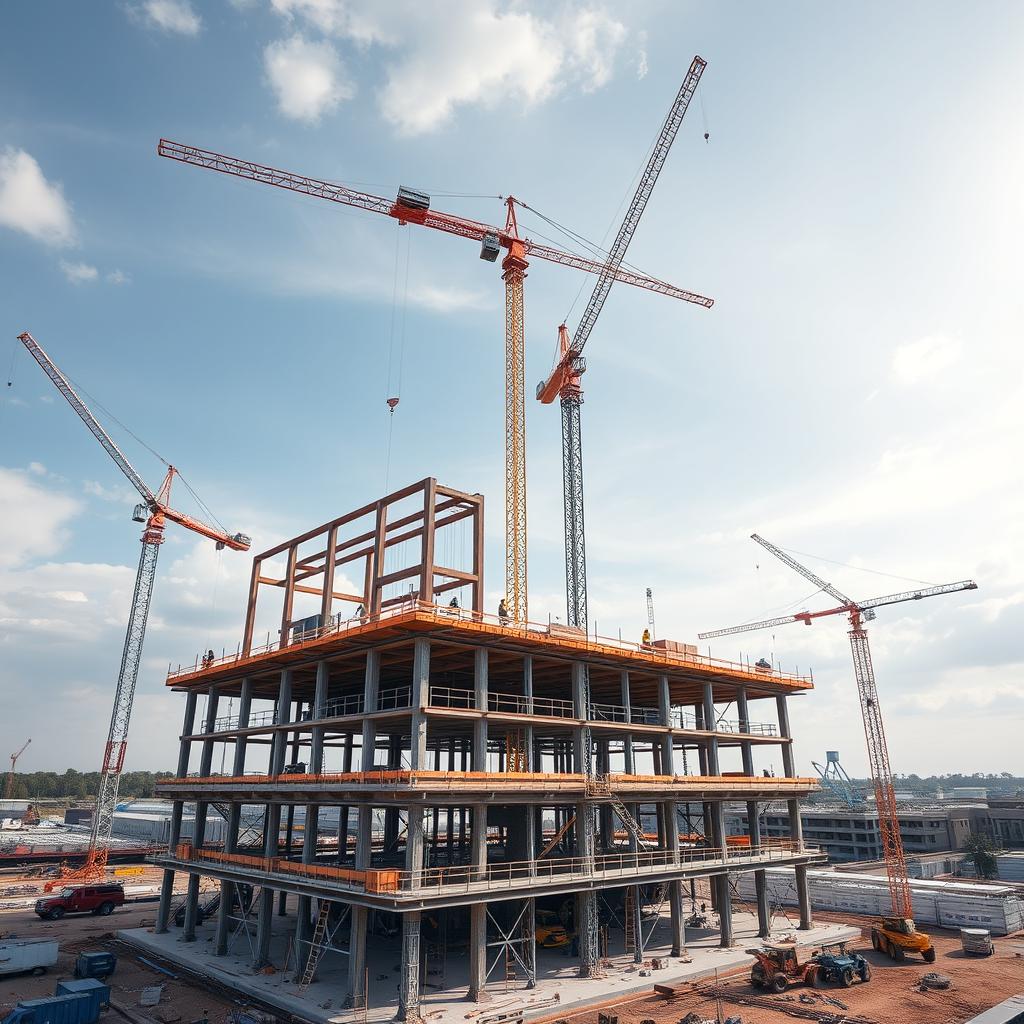 Texas construction workers on a commercial building site — statewide Texas workers comp coverage